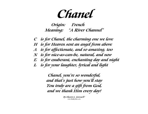 definition of chanel